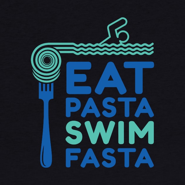 Eat Pasta swim fasta fun design. by SzarlottaDesigns